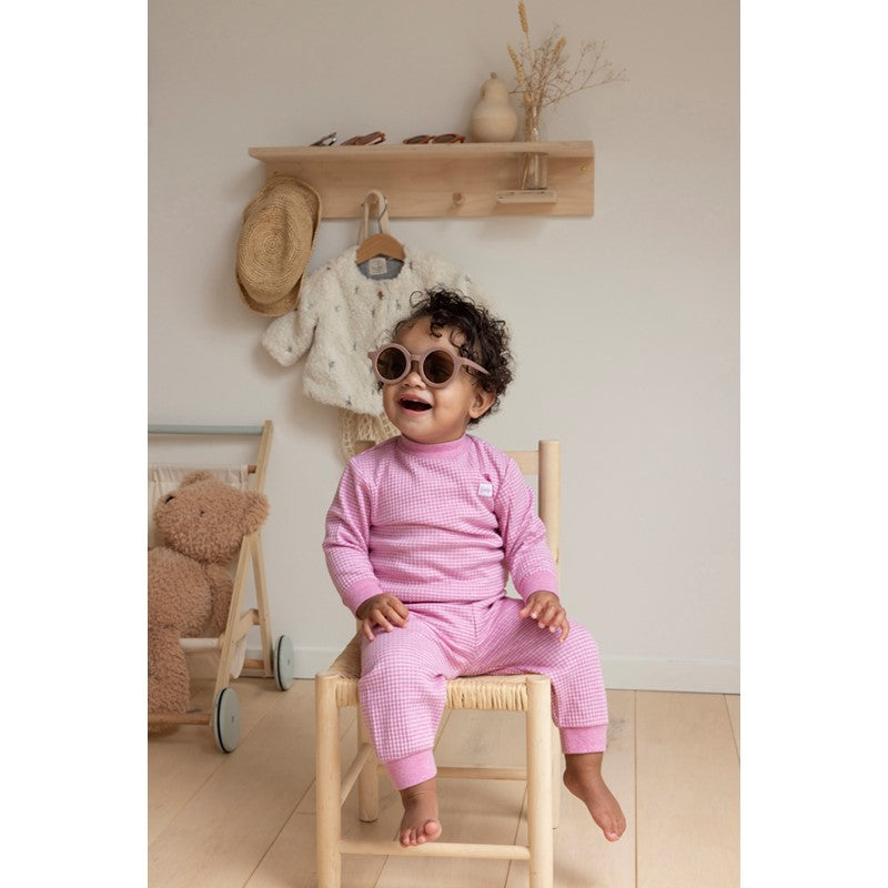 Feetje wafelpyjama roze melange