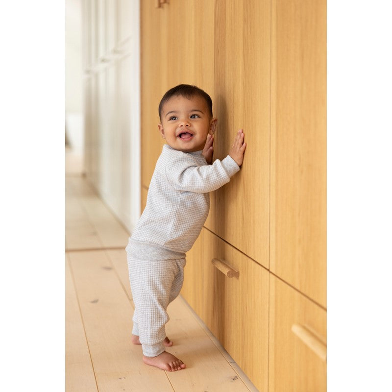 Feetje wafelpyjama grijs melange