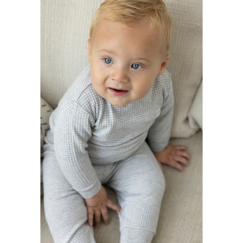 Feetje wafelpyjama grijs melange