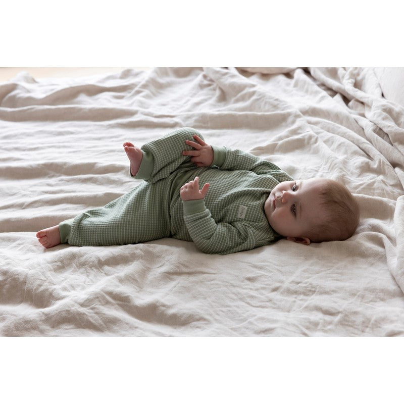 Feetje wafel pyjama Groen Melange