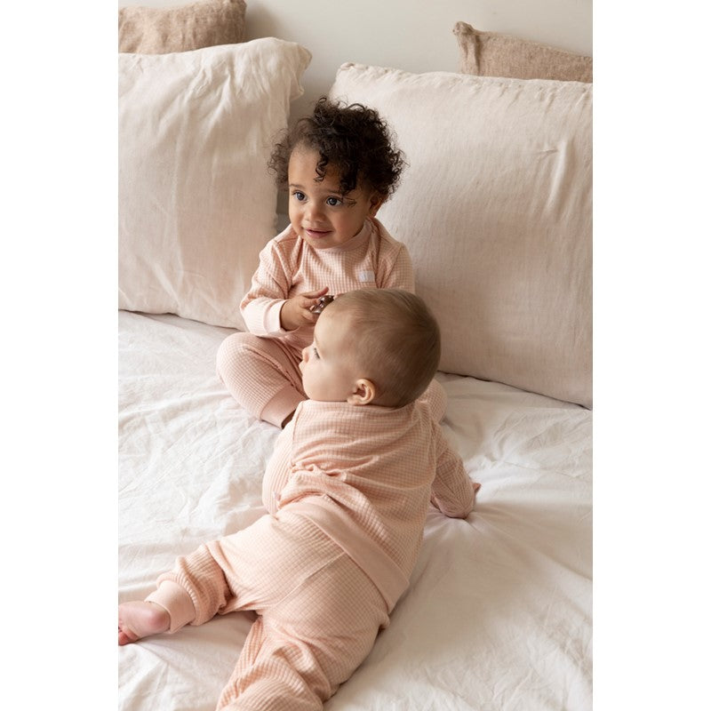 Feetje wafelpyjama oud roze