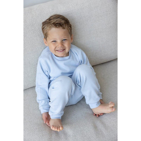 Feetje wafel pyjama babyblue -  vanaf maat 92