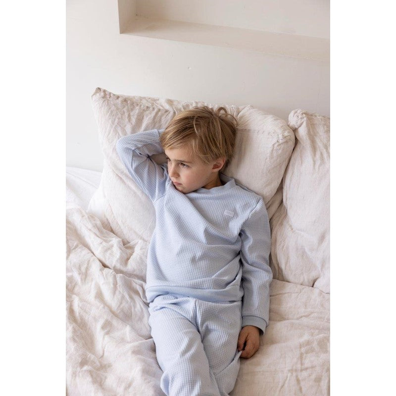 Feetje wafel pyjama babyblue -  vanaf maat 92