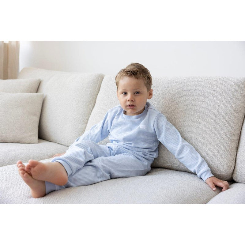 Feetje wafel pyjama babyblue -  vanaf maat 92