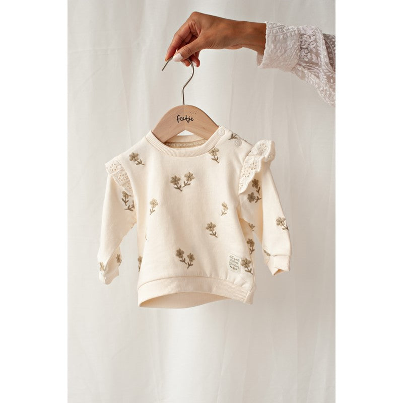 Feetje Sweater AO embroidery relaxed fit - Let Your Dreams Blossom