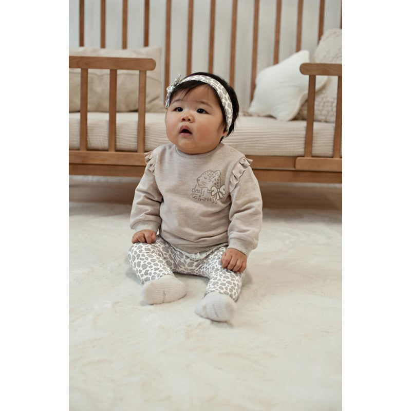 Feetje Sweater - Dress to Impress ruffle - panter