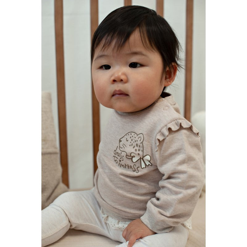 Feetje Sweater - Dress to Impress ruffle - panter