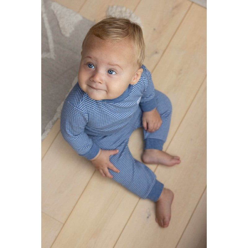 Feetje wafel pyjama blue melange