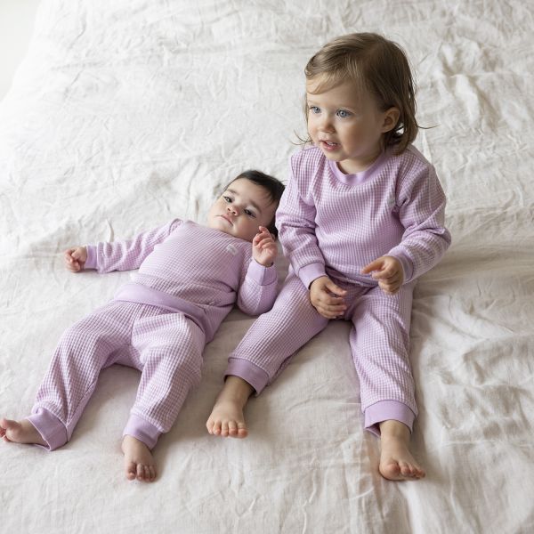 Feetje wafelpyjama lila