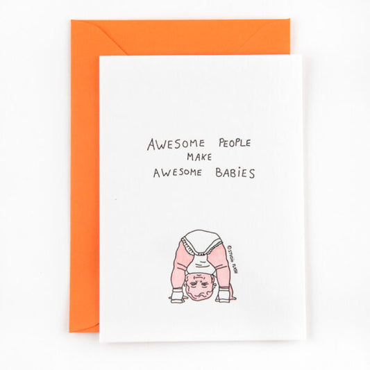Studio Flash geboortekaart ‘Awesome People Make Awesome Babies’