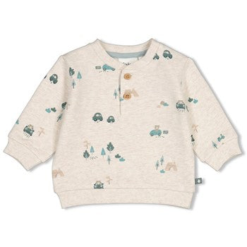 Feetje Sweater AOP - Beep Beep - auto's