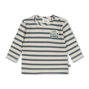 Feetje Longsleeve rib met streep - Beep Beep - auto