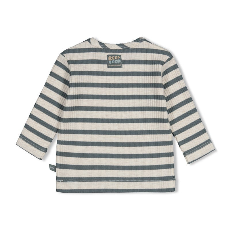 Feetje Longsleeve rib met streep - Beep Beep - auto