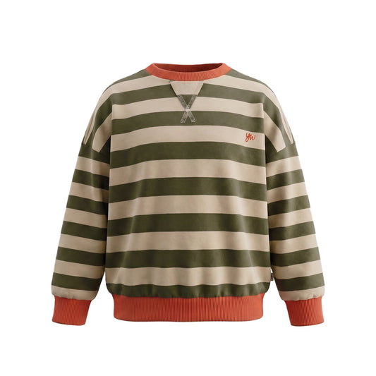 Your Wishes jongens sweater olijfgroen gestreept