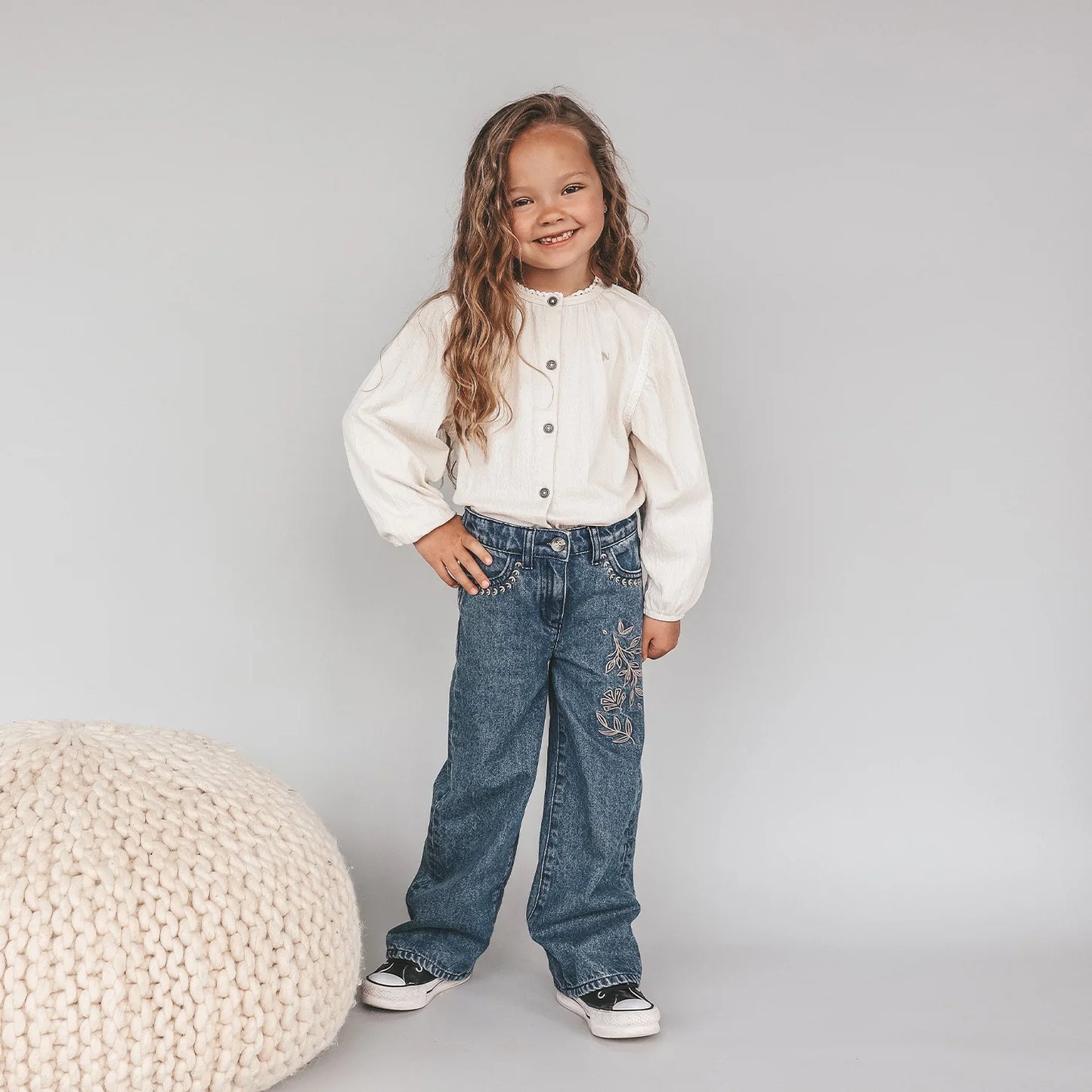 Your Wishes - Enthic Flower | Wide Leg Jeans | Medium Blue