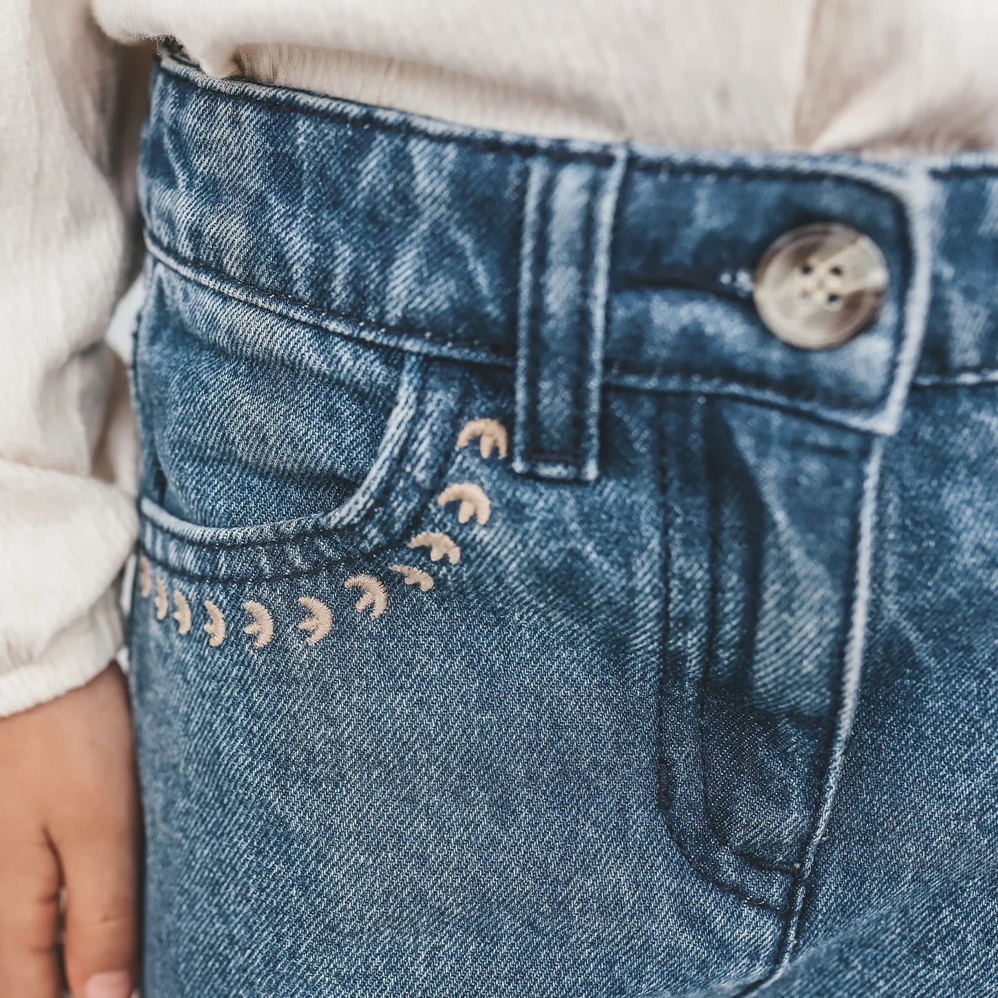 Your Wishes - Enthic Flower | Wide Leg Jeans | Medium Blue