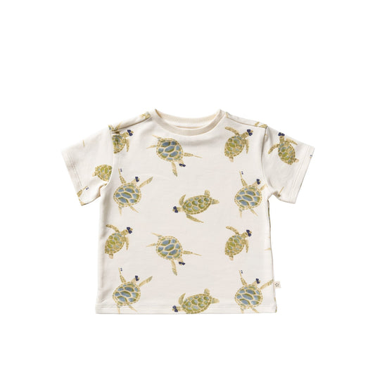 Your Wishes Cool Turtle | Oversized Tee | Antique White
