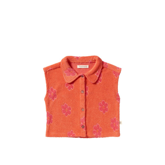 Your Wishes Flower Terry | Summer Vest | Coral