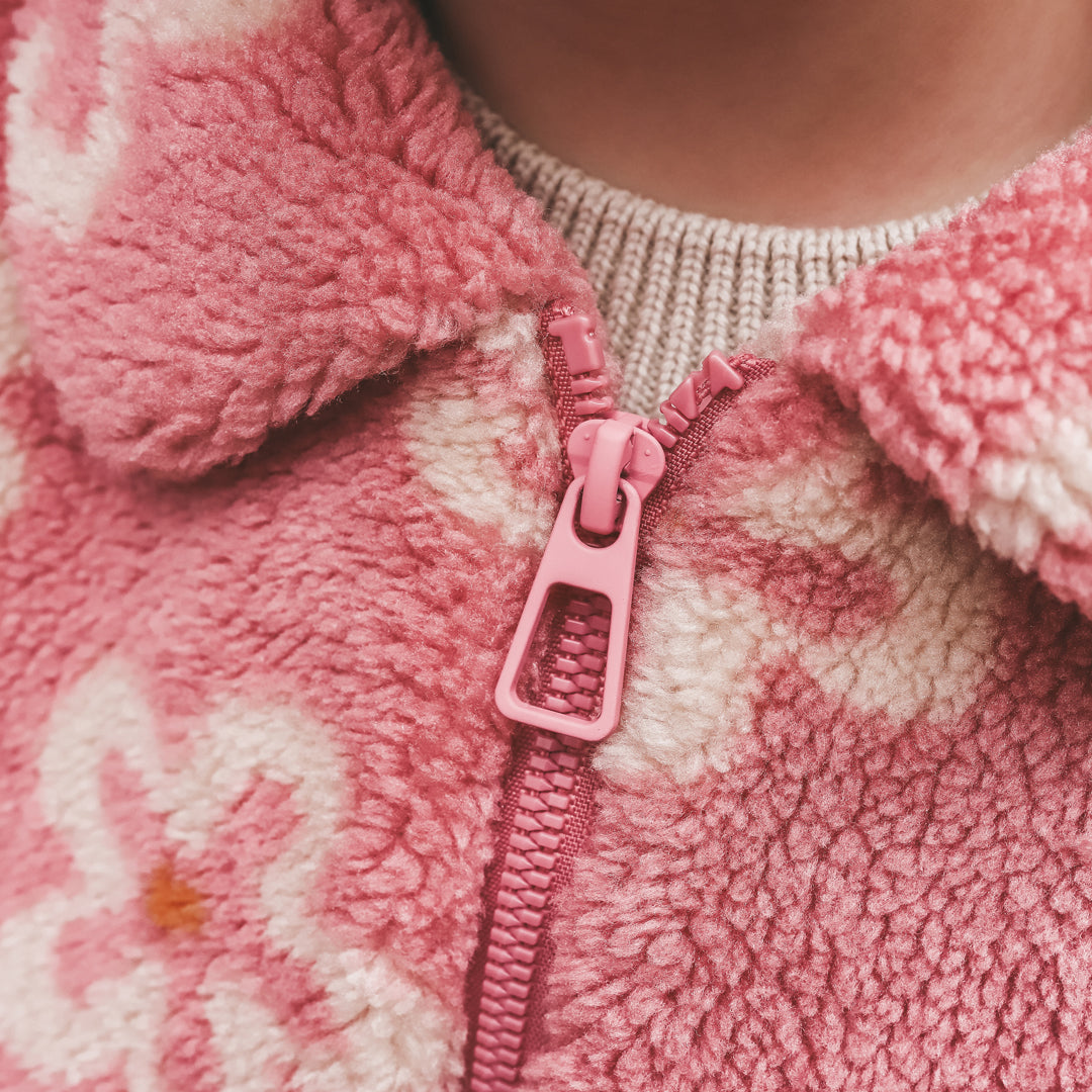 Your Wishes meisjes teddy jas roze bloem
