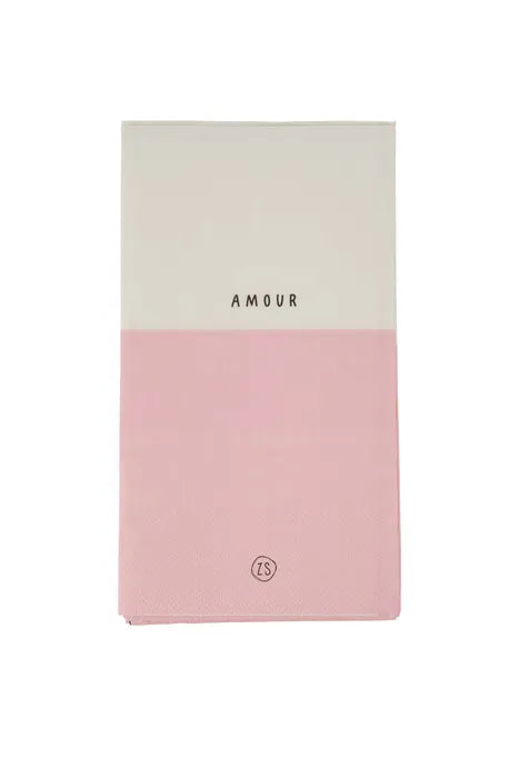Zusss servetten - Amour roze/wit