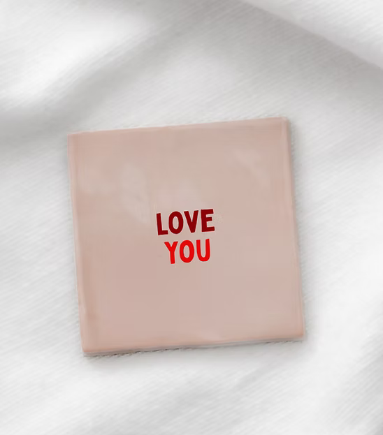 Tegeltje "Love you" roze