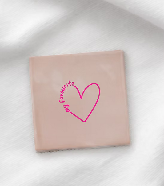 Tegeltje "My favorite" hart roze