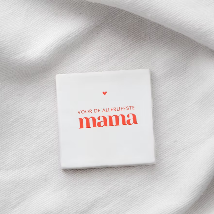 Tegeltje "Voor de allerliefste mama" wit