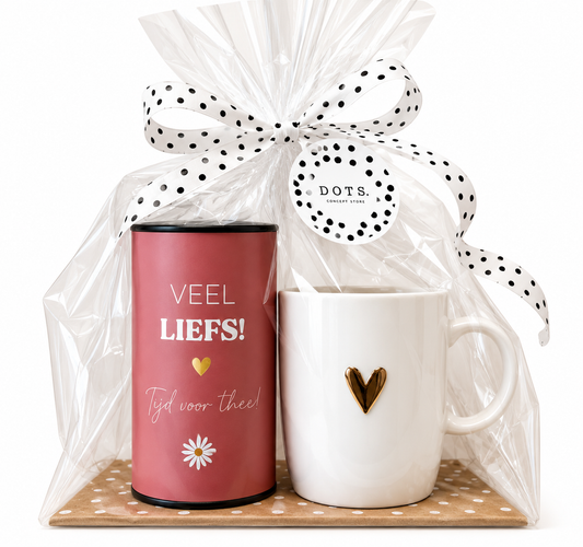 Thee cadeaupakket Veel Liefs – met Zusss mok en Liefdesthee
