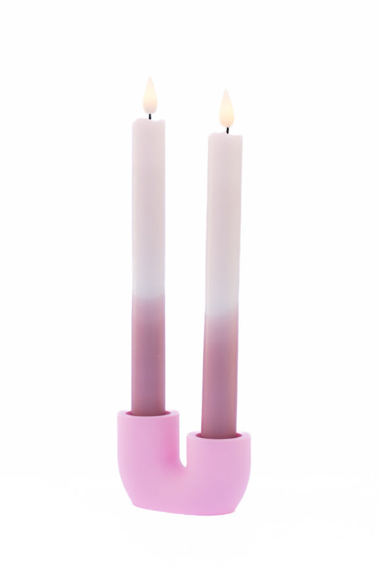 LED Iconic Dip Dye kaars Flamingo/Chestnut (1 stuk)