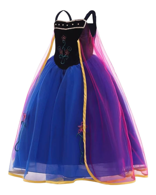 Anna Prinsessenjurk met Cape - luxe verkleedjurk