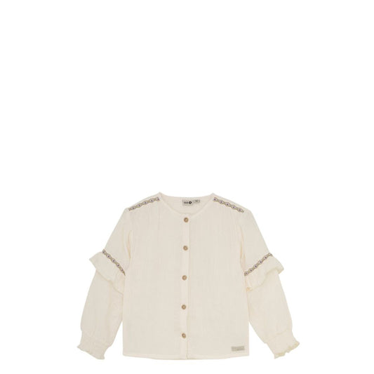 Daily 7 - Shirt Longsleeve Ruffle Off White
