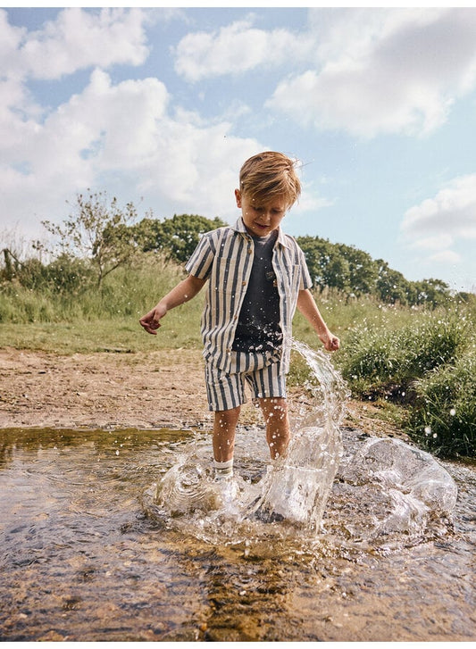 Daily7 Korte broek met streep Thunderstorm