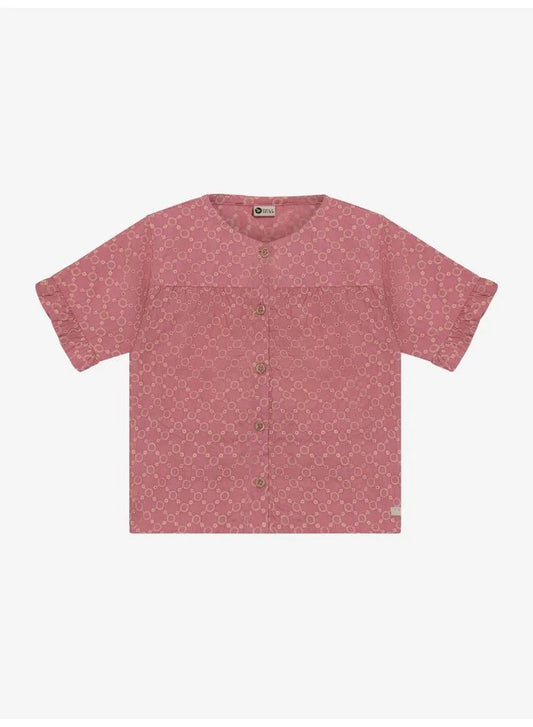 Daily7 - Shirt ruffle broderie - Heather rose
