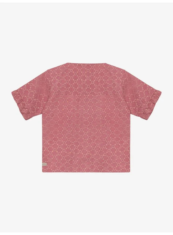 Daily7 - Shirt ruffle broderie - Heather rose