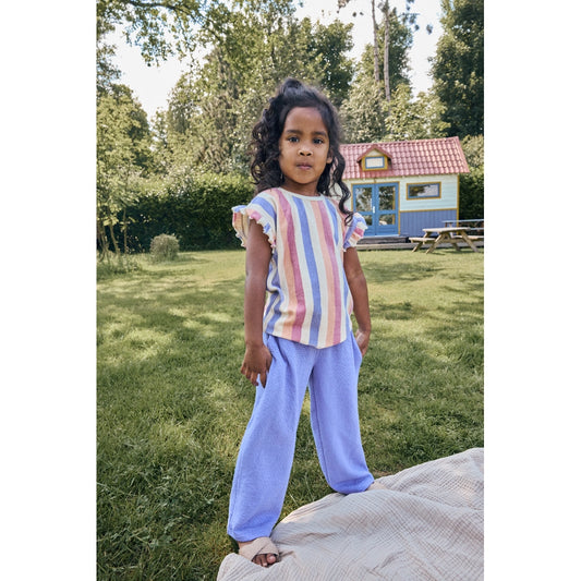 Daily7 - T-shirt Terry Striped Heather Rose