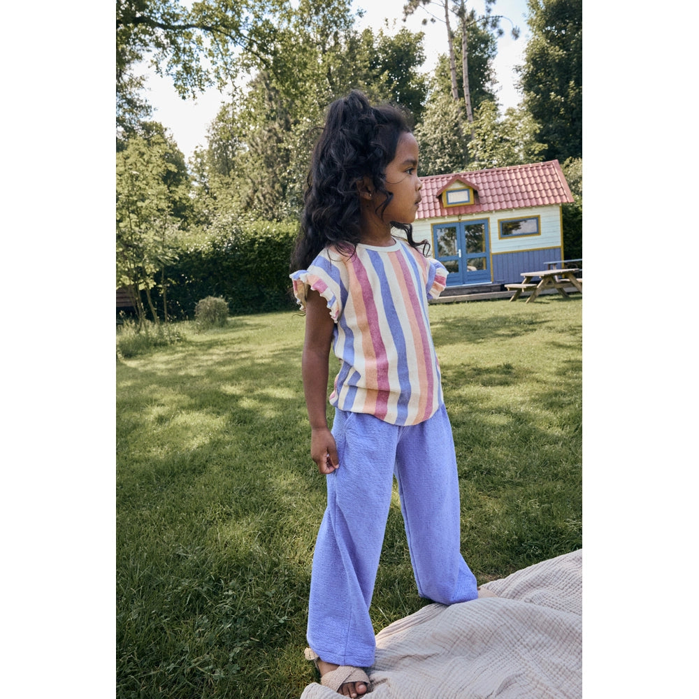 Daily7 - T-shirt Terry Striped Heather Rose
