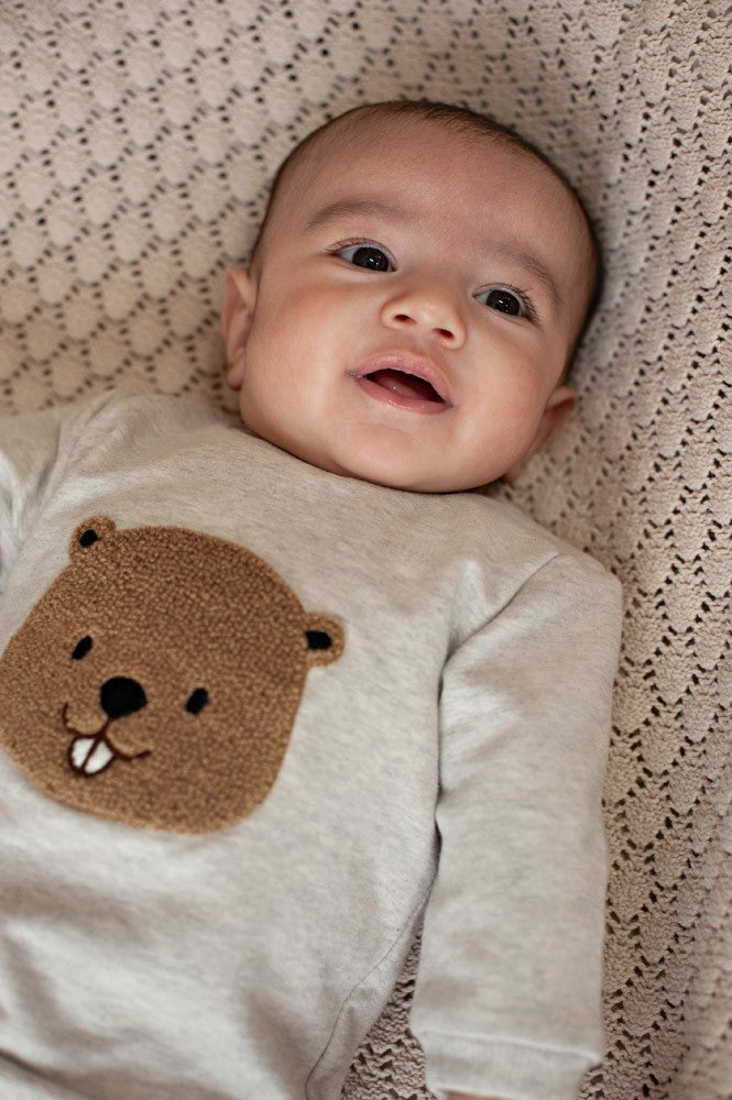 Feetje Sweater - Tiny Timber Tales Grijs melange