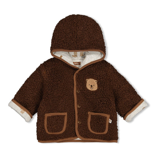 Feetje Teddy jasje omkeerbaar met capuchon - Tiny Timber - teddy bruin