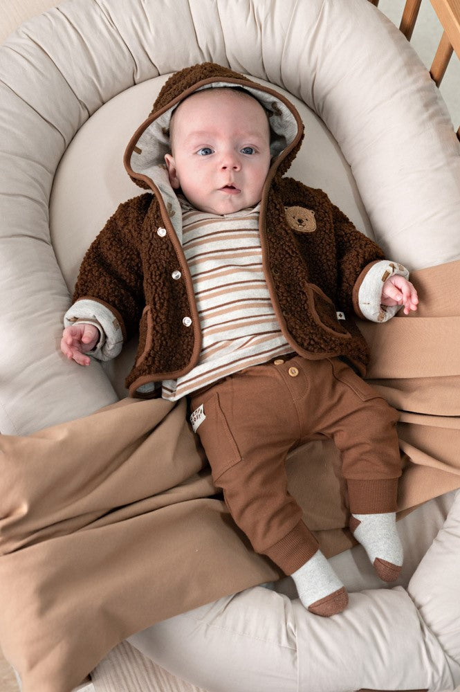 Feetje Teddy jasje omkeerbaar met capuchon - Tiny Timber - teddy bruin