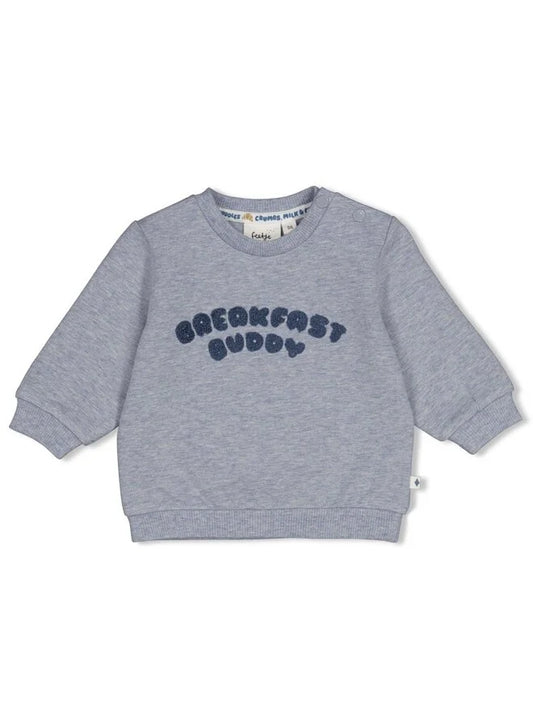 Feetje - Sweater - Breakfast buddy - Blauw melange