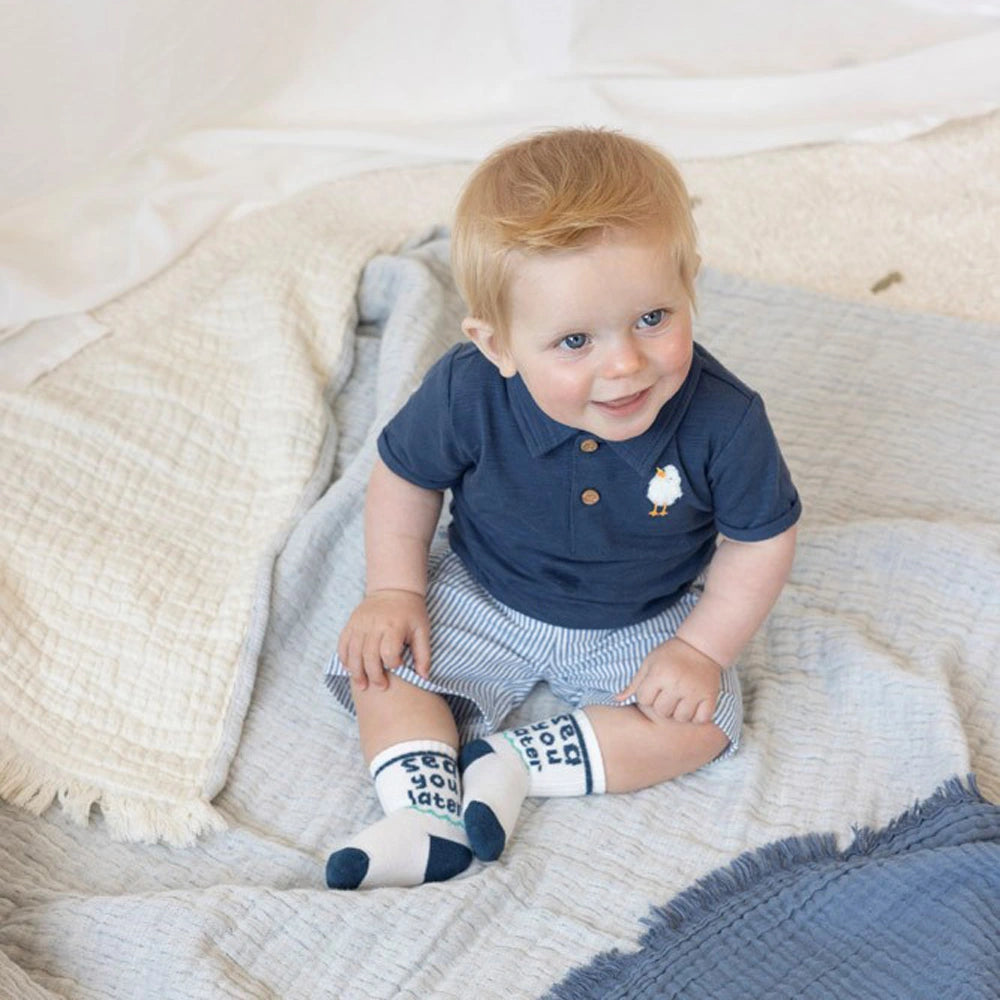 Feetje - jongens polo - Seaside Happiness Indigo
