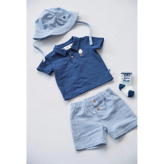 Feetje - jongens polo - Seaside Happiness Indigo