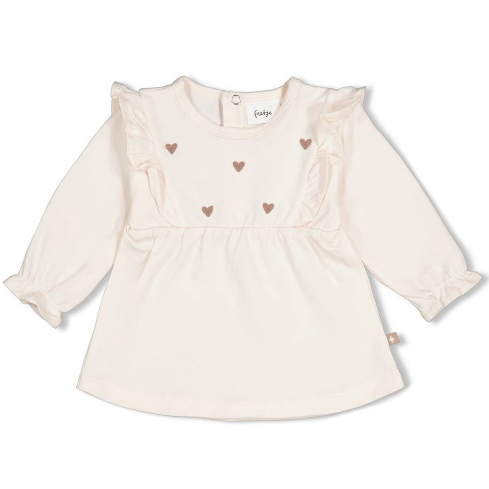 Feetje meisjes longsleeve My Little Love - hartjes en ruches