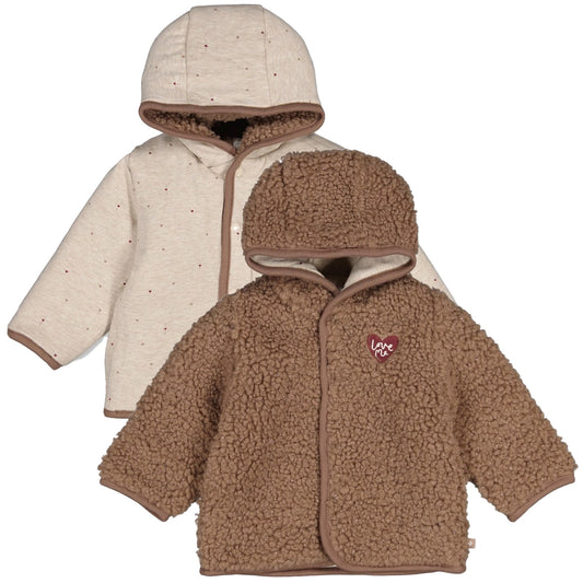 Feetje Jasje Bouclé omkeerbaar met capuchon - My Little Love - Taupe