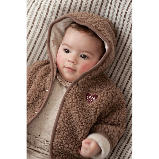 Feetje Jasje Bouclé omkeerbaar met capuchon - My Little Love - Taupe