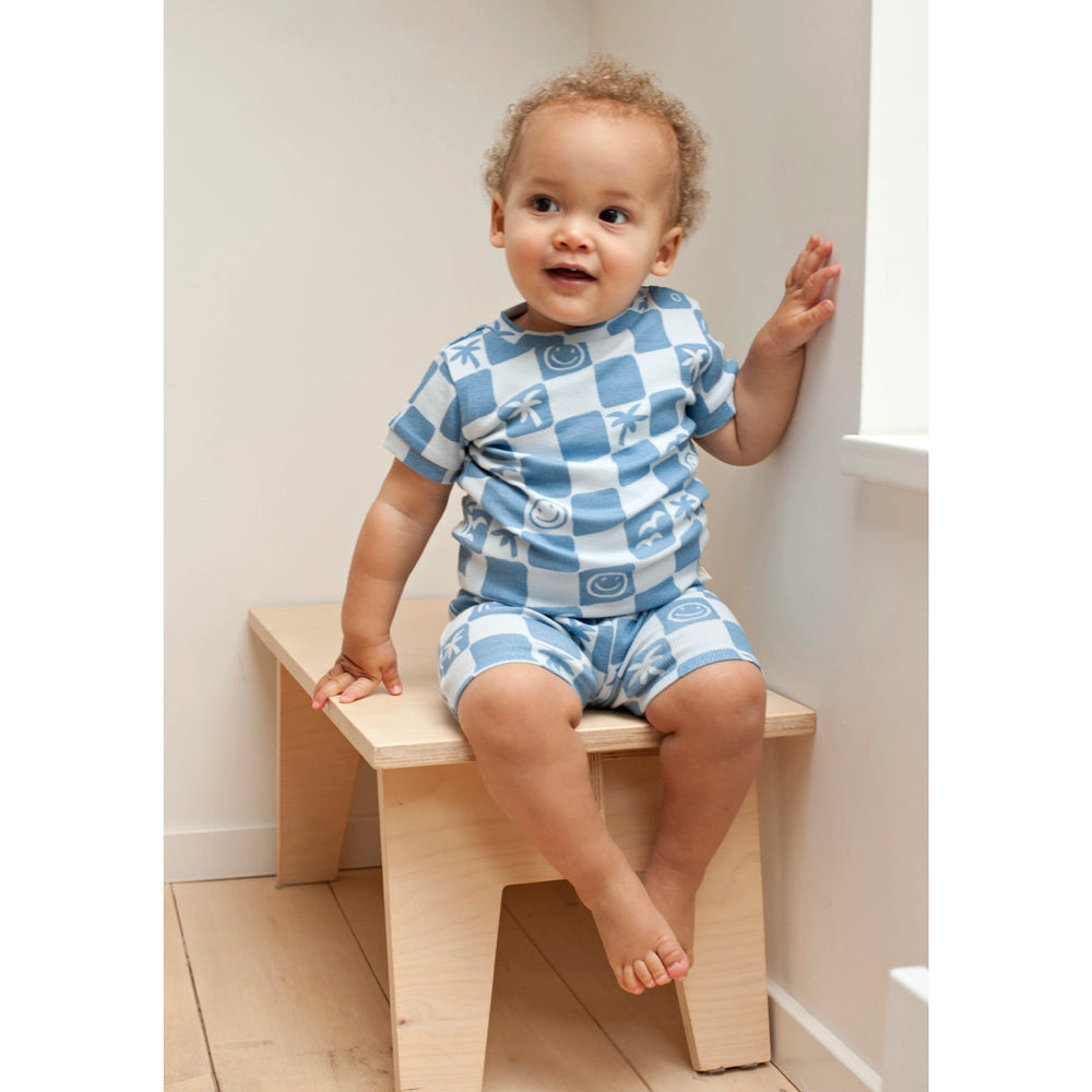 Feetje premium jongens shortama - Chase Check - zomer pyjama