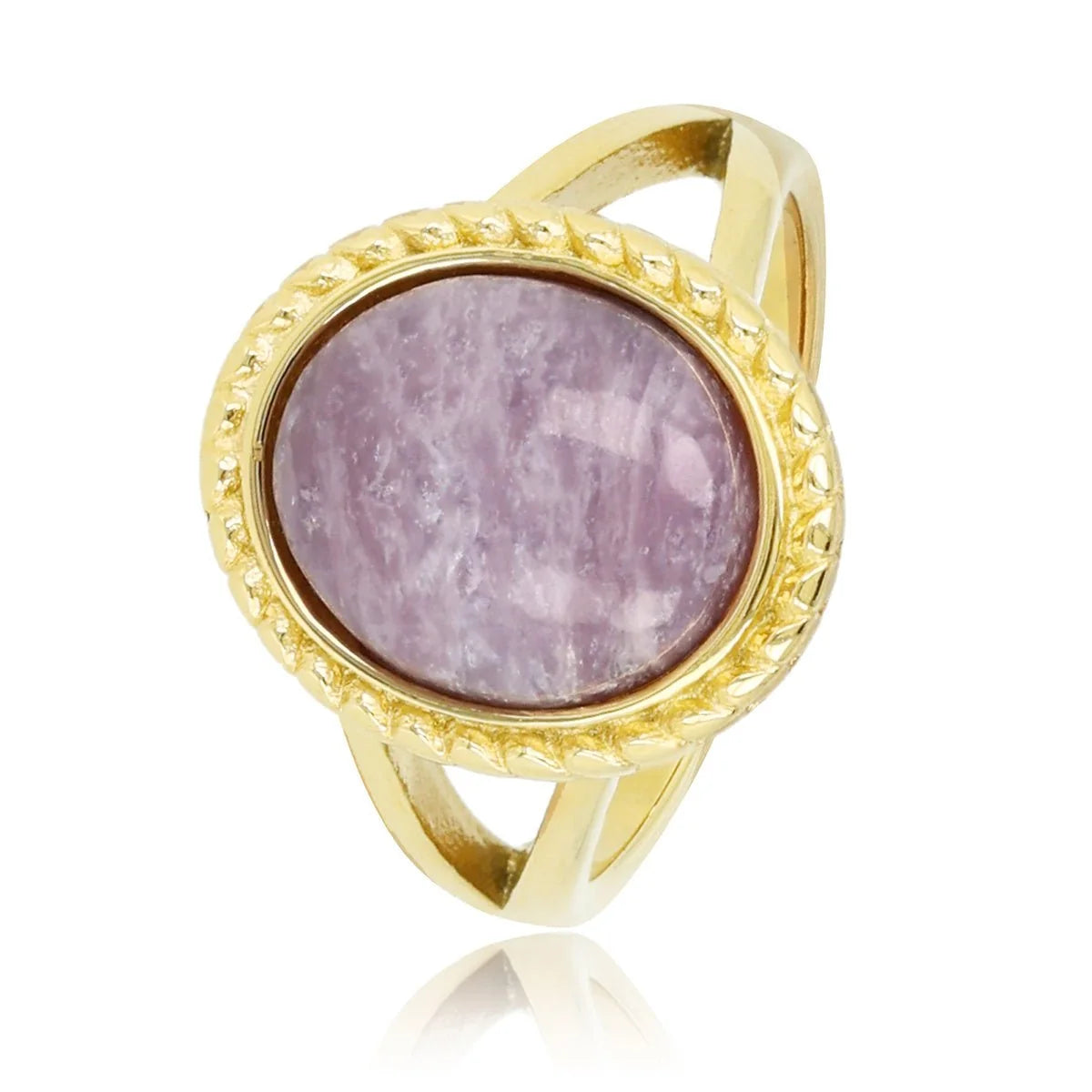 My Bendel Vintage Ring met Edelsteen & Getwist Randje • Lilac Quartz