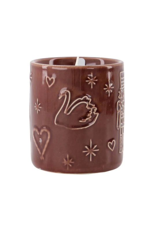 Zusss geurkaars keramiek time to sparkle - donkerrood bordeaux - kerst