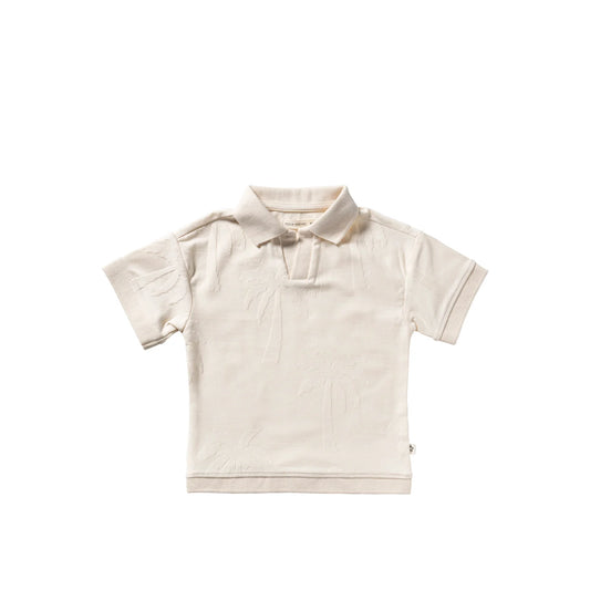 Your Wishes Stamped palms casual polo - White swan