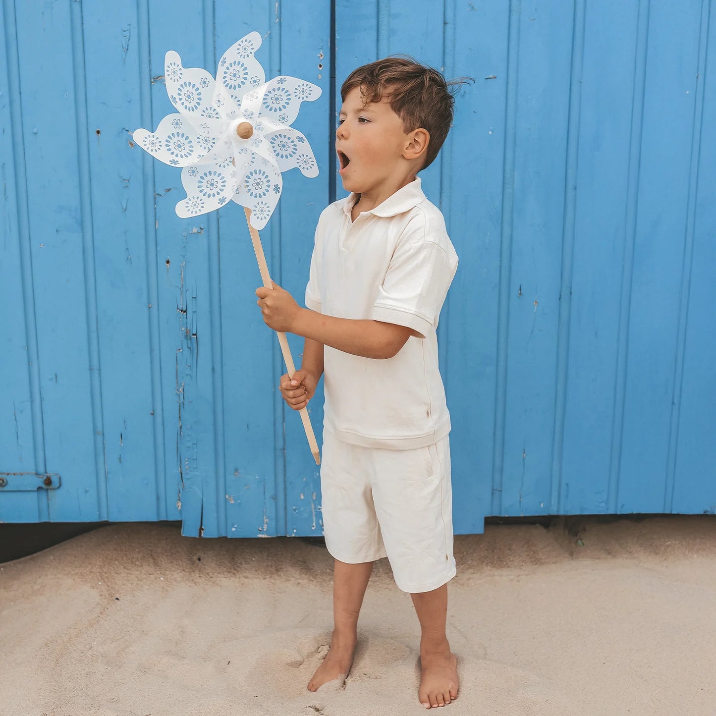 Your Wishes Stamped palms casual polo - White swan